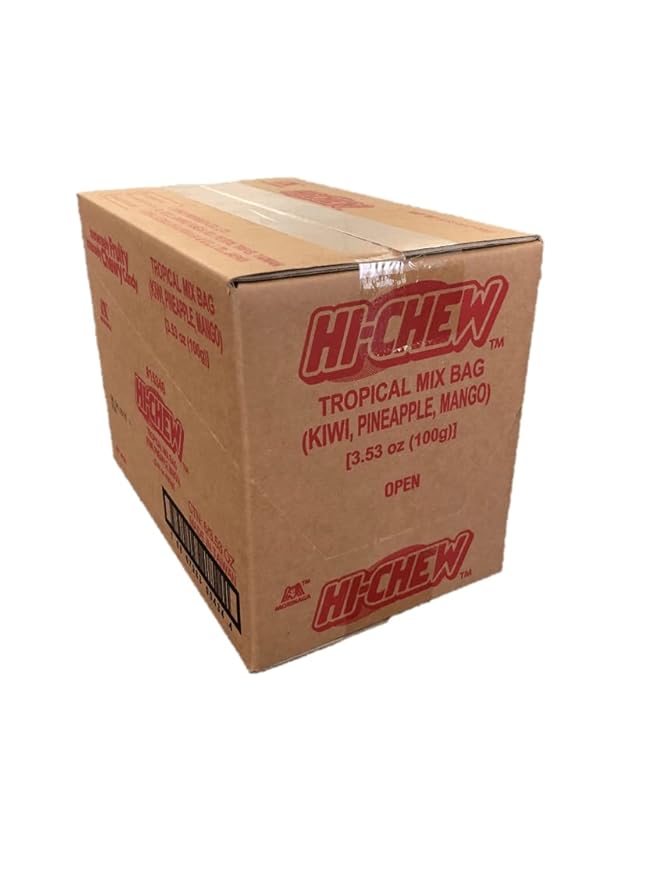 HI-CHEW Tropical Mix, 6 Bags, 3.53oz Each, Kiwi Pineapple Mango Taffy Candy