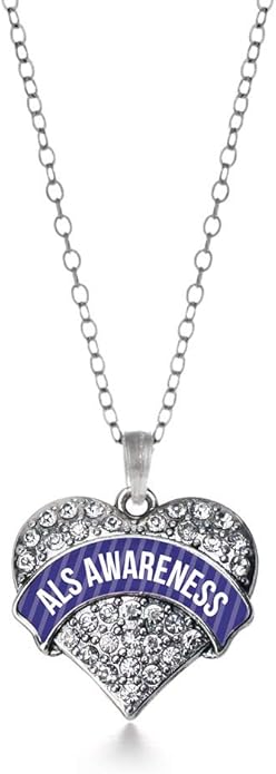Inspired Silver - Silver Pave Heart Charm 18 Inch Necklace with Cubic Zirconia Jewelry