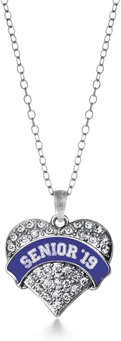 Inspired Silver - Silver Pave Heart Charm 18 Inch Necklace with Cubic Zirconia Jewelry