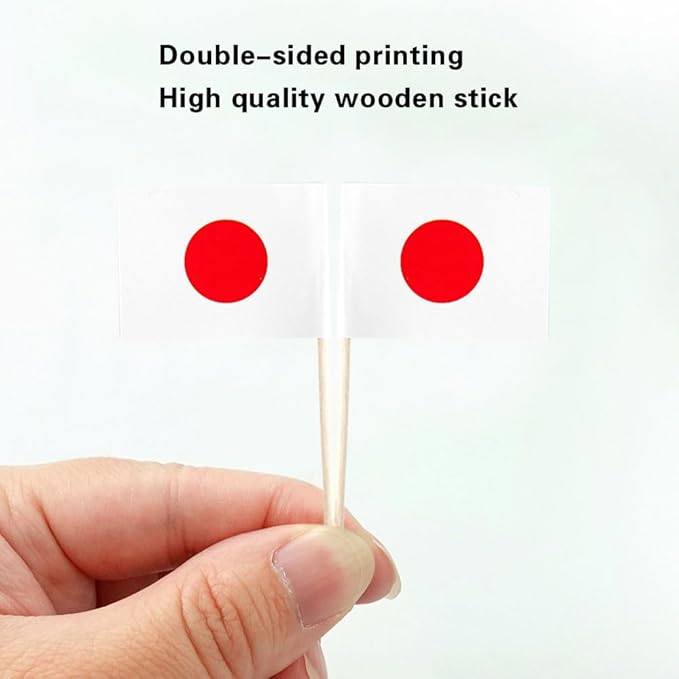 Japan Flag Japanese Flag, Small Mini Japan Toothpick Flags for Food, Cupcakes, Cocktails, Appetizers, Bar Party Decorations
