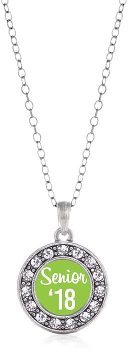 Inspired Silver - Silver Circle Charm 18 Inch Necklace with Cubic Zirconia Jewelry