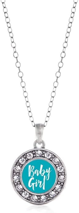 Inspired Silver - Silver Circle Charm 18 Inch Necklace with Cubic Zirconia Jewelry