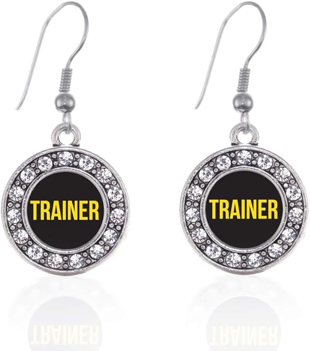 Inspired Silver - Silver Circle Charm French Hook Drop Earrings with Cubic Zirconia Jewelry