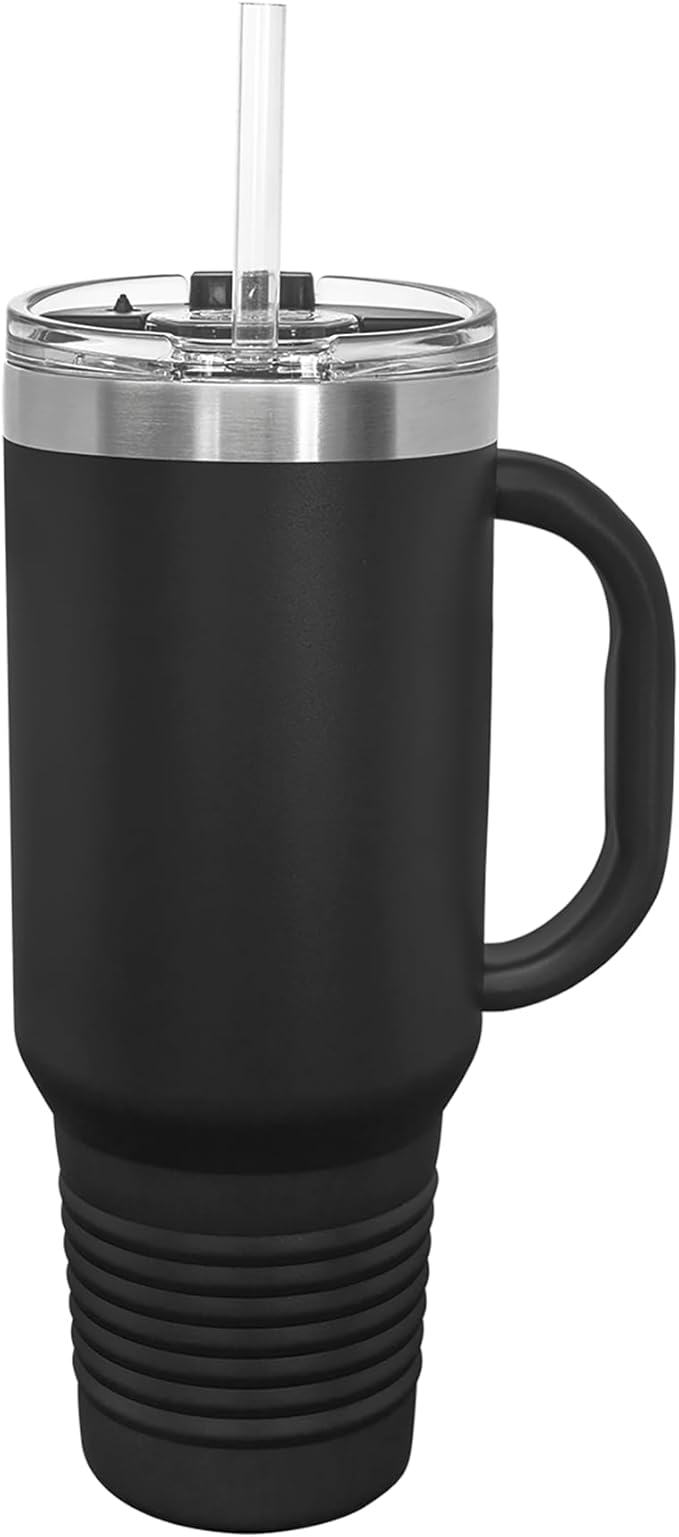 LaserGram 40oz Vacuum Insulated Travel Mug with Handle, CNA Certified Nurse Assistant, Personalized Engraving Included (Black)