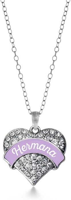 Inspired Silver - Silver Pave Heart Charm 18 Inch Necklace with Cubic Zirconia Jewelry