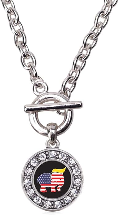 Inspired Silver - Silver Circle Charm 18 Inch Necklace with Cubic Zirconia Jewelry