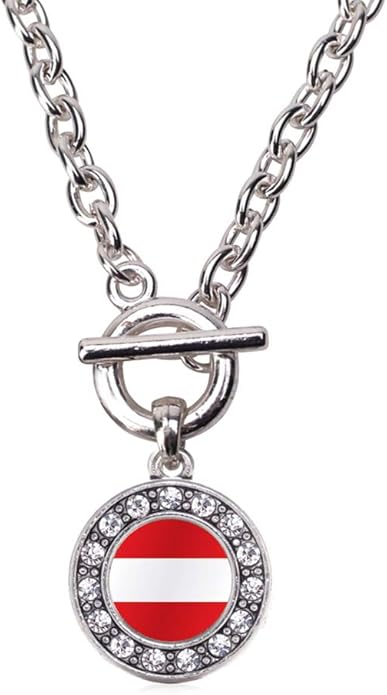 Inspired Silver - Silver Circle Charm 18 Inch Necklace with Cubic Zirconia Jewelry