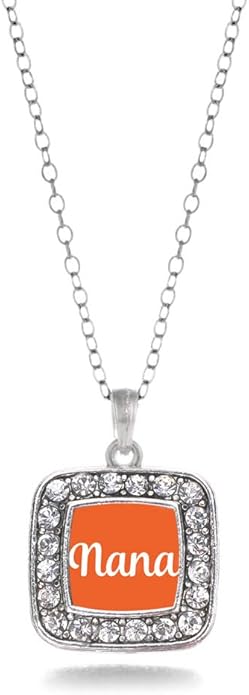 Inspired Silver - Silver Square Charm 18 Inch Necklace with Cubic Zirconia Jewelry