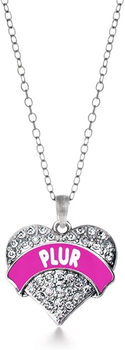 Inspired Silver - Silver Pave Heart Charm 18 Inch Necklace with Cubic Zirconia Jewelry