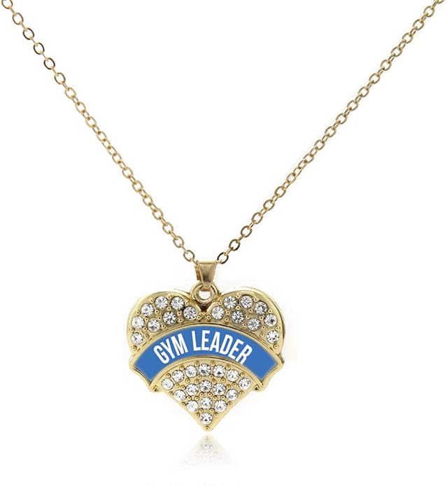 Inspired Silver - Gold Pave Heart Charm 18 Inch Necklace with Cubic Zirconia Jewelry