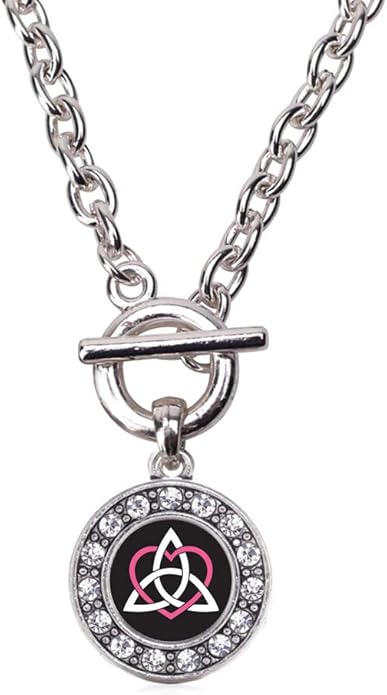 Inspired Silver - Silver Circle Charm 18 Inch Necklace with Cubic Zirconia Jewelry