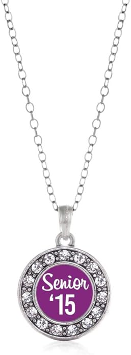Inspired Silver - Silver Circle Charm 18 Inch Necklace with Cubic Zirconia Jewelry