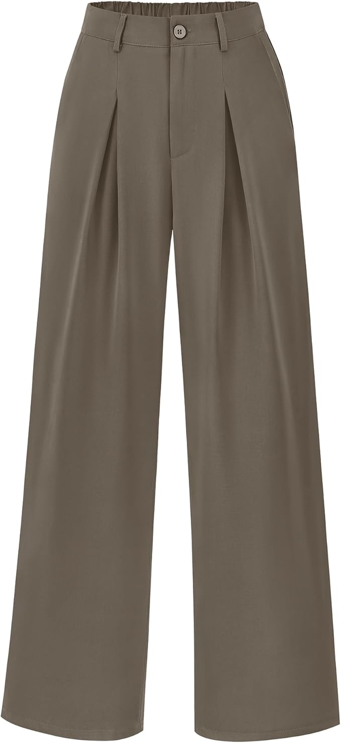 BTFBM Women High Waist Palazzo Pants Spring 2026 Casual Wide Leg Trousers Loose Work Office Business Suit Pant Pockets