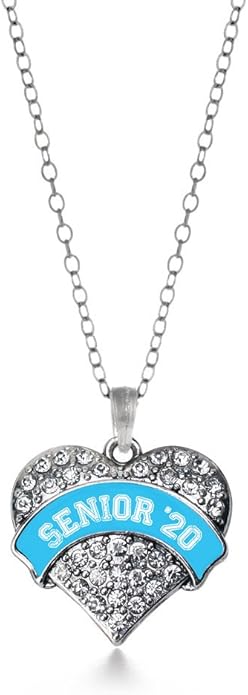 Inspired Silver - Silver Pave Heart Charm 18 Inch Necklace with Cubic Zirconia Jewelry