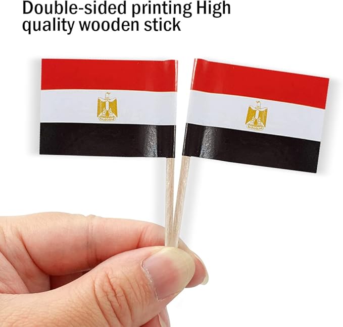 Egypt Flag Egyptian Flag, Small Mini Egypt Toothpick Flags for Food, Cupcakes, Cocktails, Appetizers, Bar Party Decorations