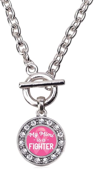 Inspired Silver - Silver Circle Charm 18 Inch Necklace with Cubic Zirconia Jewelry