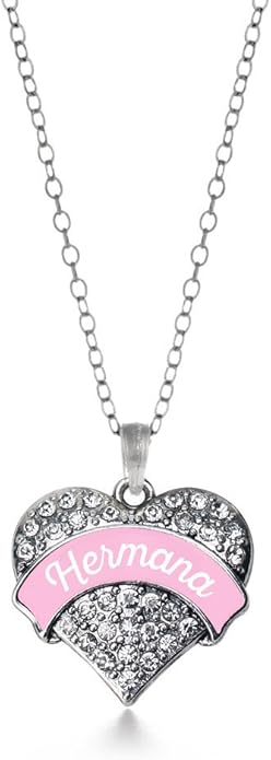 Inspired Silver - Silver Pave Heart Charm 18 Inch Necklace with Cubic Zirconia Jewelry