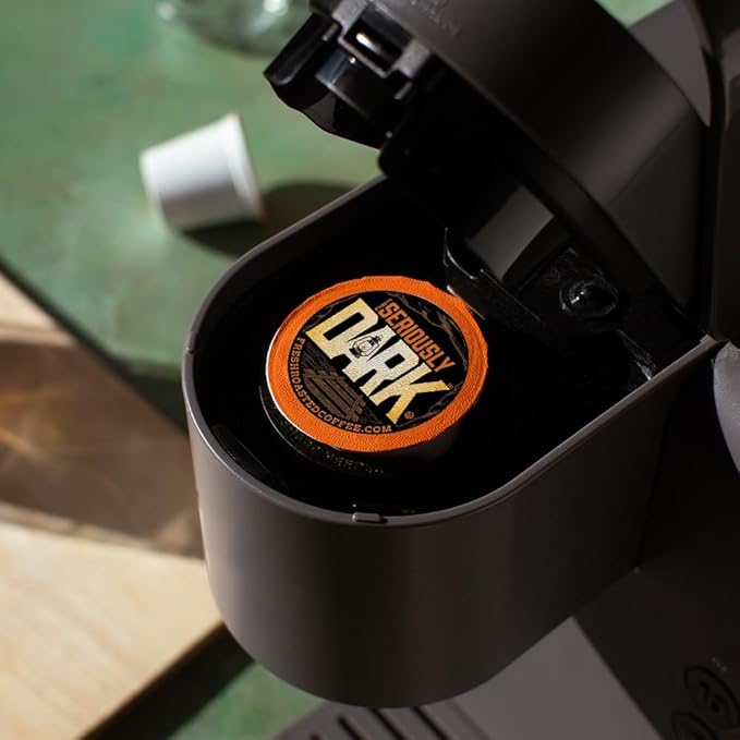 Fresh Roasted Coffee, Seriously Dark Artisan Blend, Dark Roast, 96 Pods for K Cup Brewers