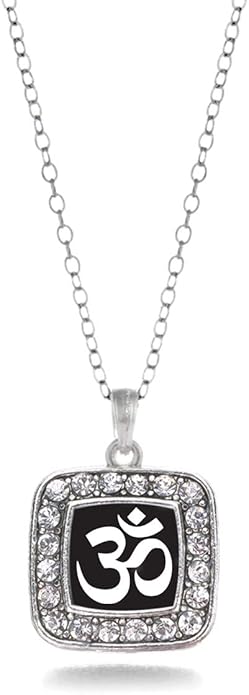 Inspired Silver - Silver Square Charm 18 Inch Necklace with Cubic Zirconia Jewelry