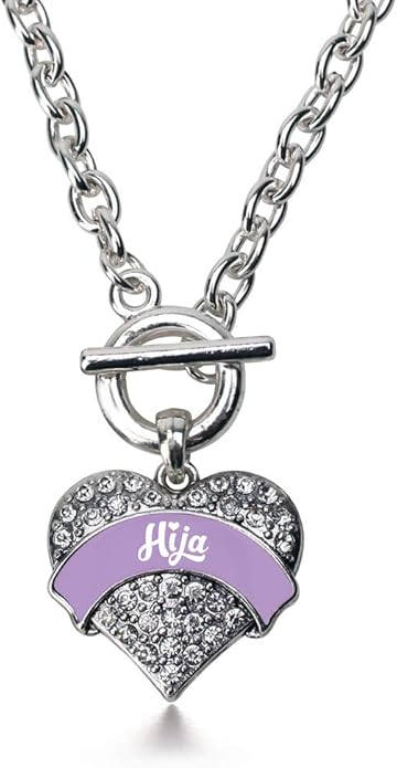 Inspired Silver - Silver Pave Heart Charm 18 Inch Necklace with Cubic Zirconia Jewelry