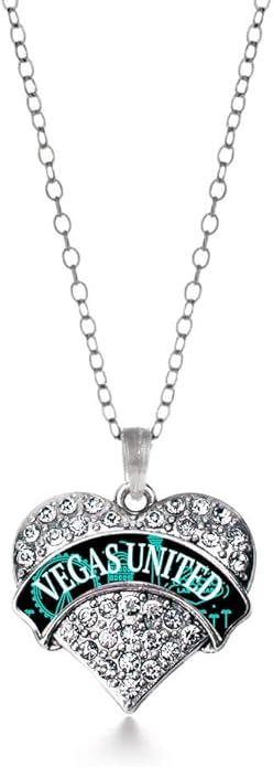 Inspired Silver - Silver Pave Heart Charm 18 Inch Necklace with Cubic Zirconia Jewelry