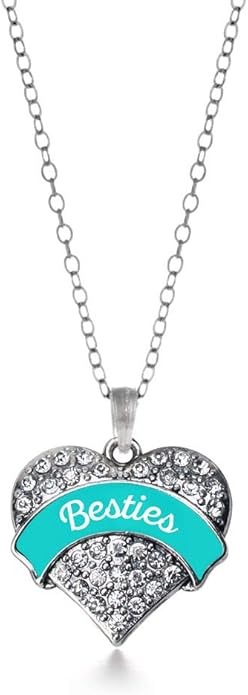 Inspired Silver - Silver Pave Heart Charm 18 Inch Necklace with Cubic Zirconia Jewelry