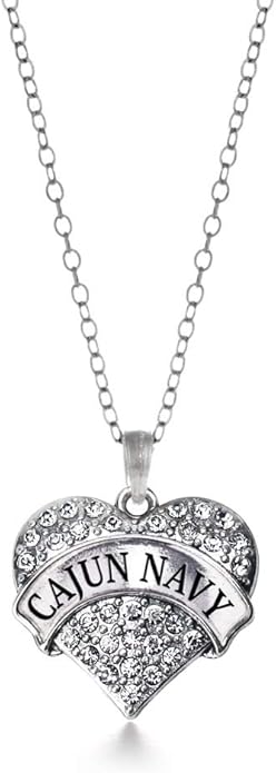 Inspired Silver - Silver Pave Heart Charm 18 Inch Necklace with Cubic Zirconia Jewelry