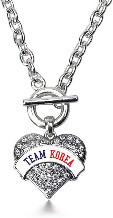 Inspired Silver - Silver Pave Heart Charm 18 Inch Necklace with Cubic Zirconia Jewelry