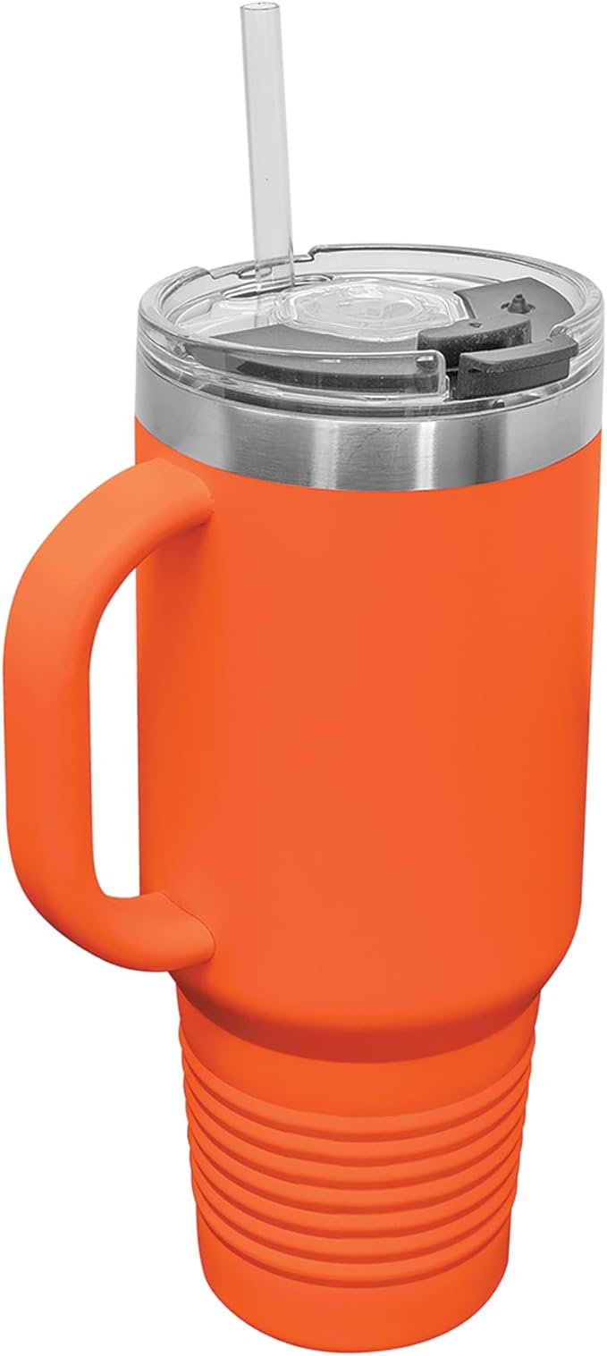 LaserGram 40oz Vacuum Insulated Travel Mug with Handle, CNA Certified Nurse Assistant, Personalized Engraving Included (Orange)