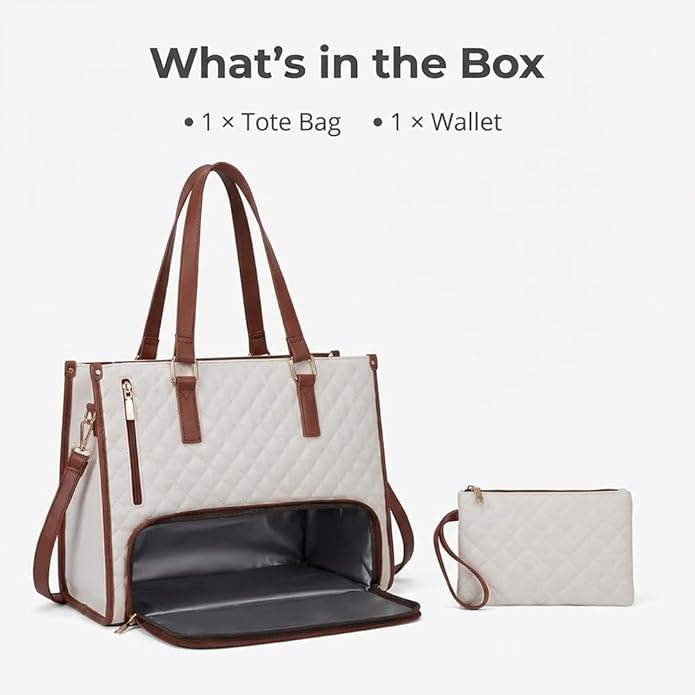 3 in 1 tote bag for women,laptop bag with lunch compartment,work tote with lunch compartment