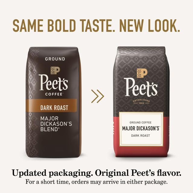 Peet's Coffee, Dark Roast Ground Coffee - Major Dickason's Blend 18 Ounce Bag