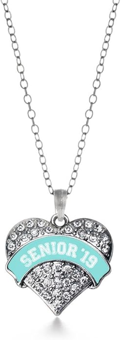 Inspired Silver - Silver Pave Heart Charm 18 Inch Necklace with Cubic Zirconia Jewelry