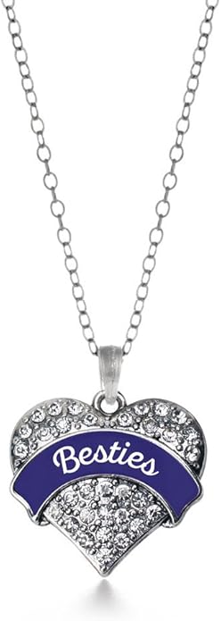 Inspired Silver - Silver Pave Heart Charm 18 Inch Necklace with Cubic Zirconia Jewelry