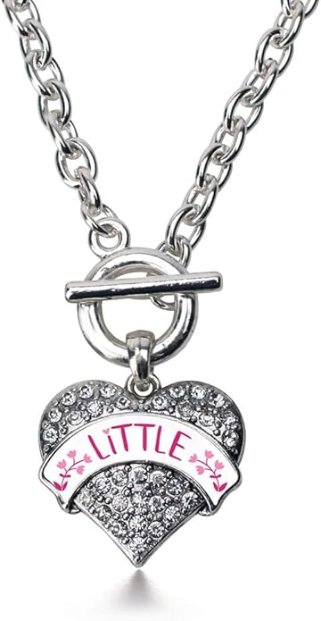 Inspired Silver - Silver Pave Heart Charm 18 Inch Necklace with Cubic Zirconia Jewelry