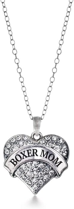 Inspired Silver - Silver Pave Heart Charm 18 Inch Necklace with Cubic Zirconia Jewelry