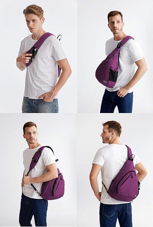 TurnWay Water-Proof Sling bag/Crossbody Backpack/Shoulder Bag with USB Charging Port for Travel, Hiking, Cycling, Camping
