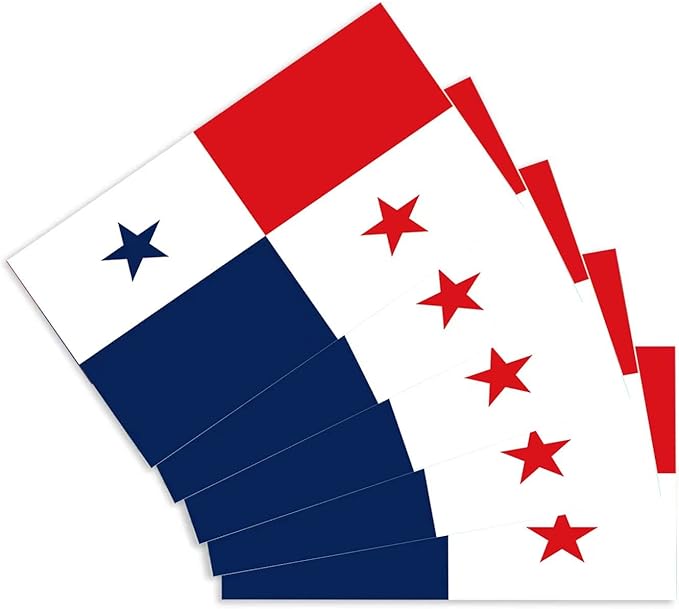 CANTENDO 5Pcs Panama Flag Decal Sticker - Panamanian Flags Reflective Vinyl Car Stickers - for Car Window Bumper Waterproof Sticker (2.5 x 4.5 Inch)