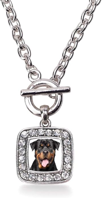 Inspired Silver - Silver Square Charm 18 Inch Necklace with Cubic Zirconia Jewelry