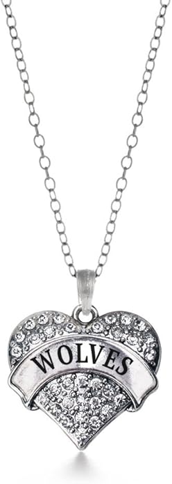 Inspired Silver - Silver Pave Heart Charm 18 Inch Necklace with Cubic Zirconia Jewelry