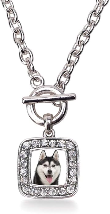 Inspired Silver - Silver Square Charm 18 Inch Necklace with Cubic Zirconia Jewelry