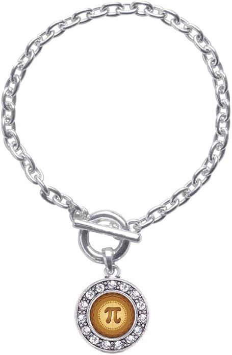 Inspired Silver - Silver Circle Charm Toggle Bracelet with Cubic Zirconia Jewelry