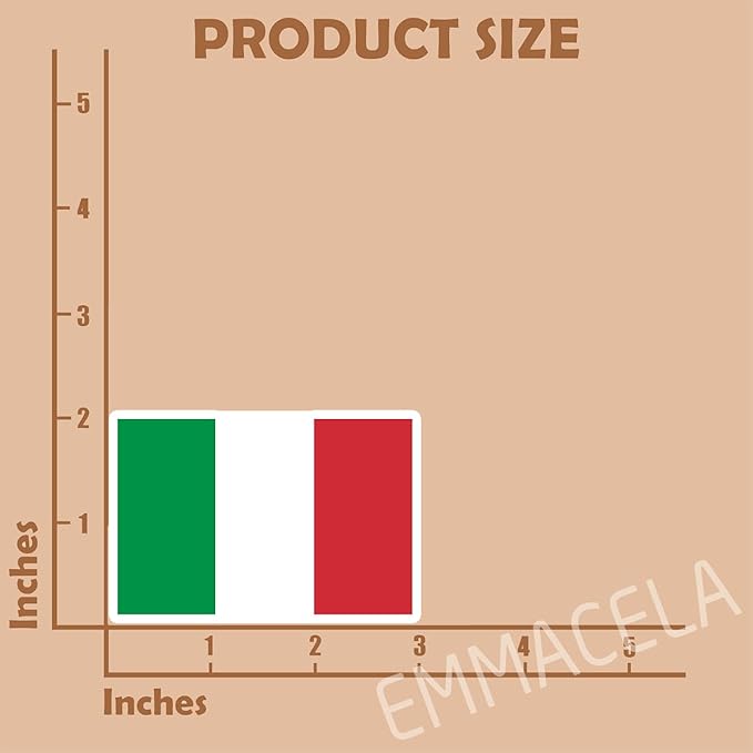 (3PCS) Italy Flag stickers, Countries Flag Stickers - Waterproof Vinyl Decals For Laptops, Tumblers, Water Bottles, Books, Scrapbooks, Size 3 x 2.1 Inch