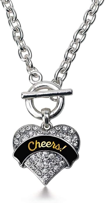 Inspired Silver - Silver Pave Heart Charm 18 Inch Necklace with Cubic Zirconia Jewelry