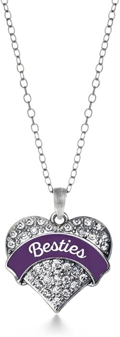 Inspired Silver - Silver Pave Heart Charm 18 Inch Necklace with Cubic Zirconia Jewelry
