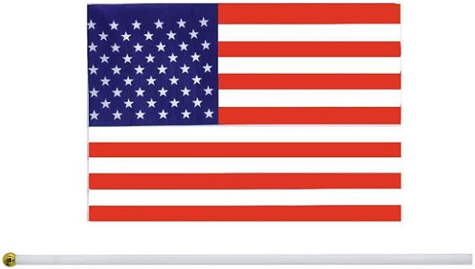 20 Pack Small American Flags on Stick Mini Handheld USA Flag for Parades, 4th of July, Memorial Day, and Patriotic Events 5x8 Inch Durable Weather-Resistant Flags with 12 Inch Sticks(USA)