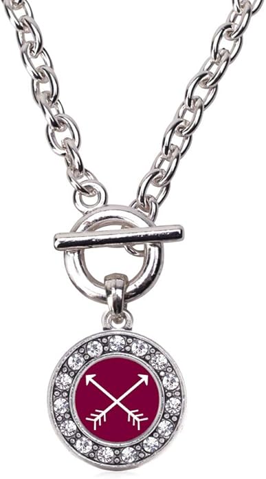 Inspired Silver - Silver Circle Charm 18 Inch Necklace with Cubic Zirconia Jewelry