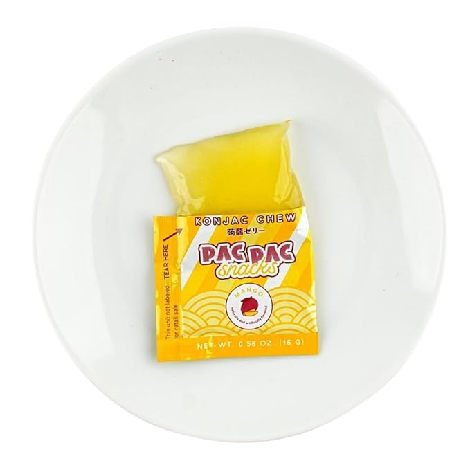 Mango Konjac Chews | Premium Konjac Jelly Treats | 4pack 10 Sachets per bag | Vegan, Gluten-Free, Low-Calorie | Crafted in Japan | Only 4g Sugar, 0g Fat per Serving | Refreshing Fruit Snack for Weight Management