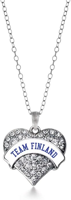 Inspired Silver - Silver Pave Heart Charm 18 Inch Necklace with Cubic Zirconia Jewelry