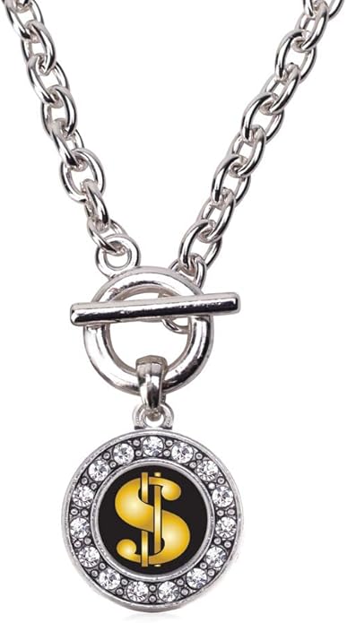 Inspired Silver - Silver Circle Charm 18 Inch Necklace with Cubic Zirconia Jewelry
