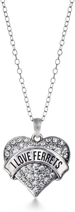 Inspired Silver - Silver Pave Heart Charm 18 Inch Necklace with Cubic Zirconia Jewelry